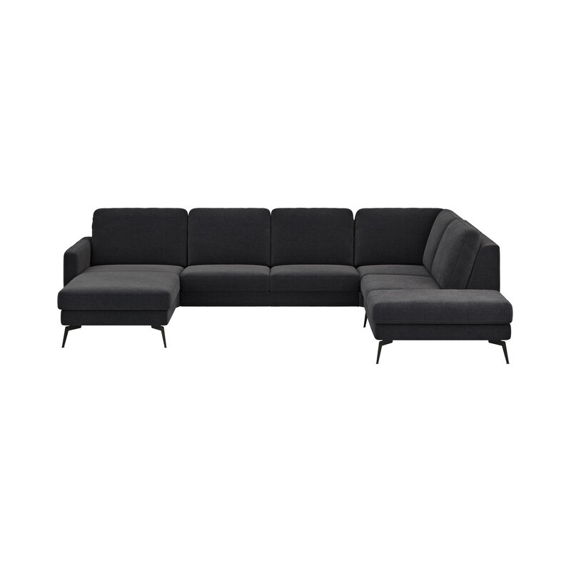 Wohnlandschaft Enna - Longchair links, 2,5-Sitzer, Ecke rechts, Stoff, Anthrazit