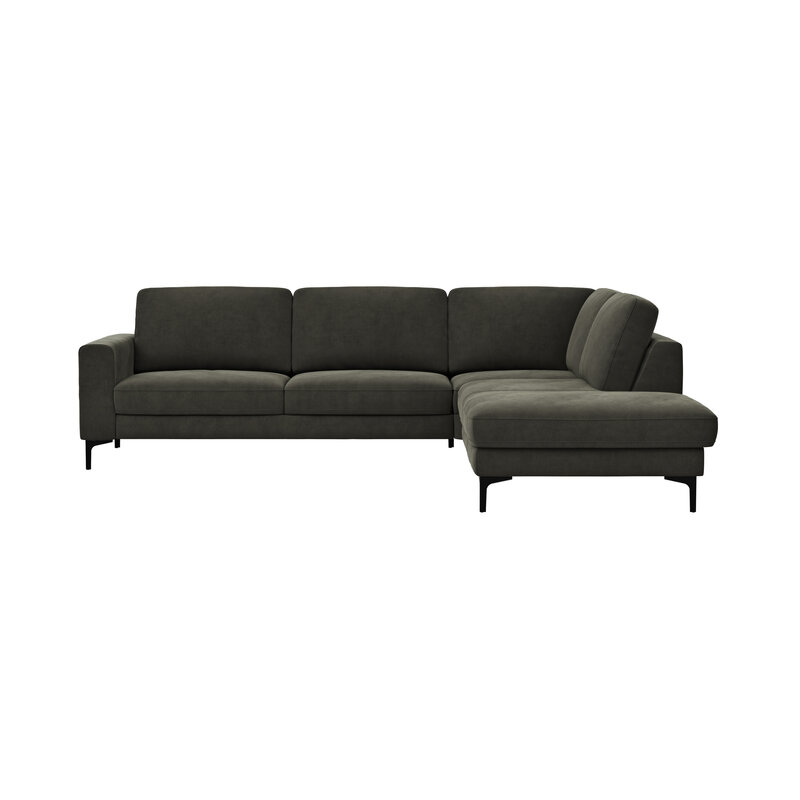 Ecksofa Oviedo - Ecke links mit 2,5-Sitzer, Stoff, Braungrün