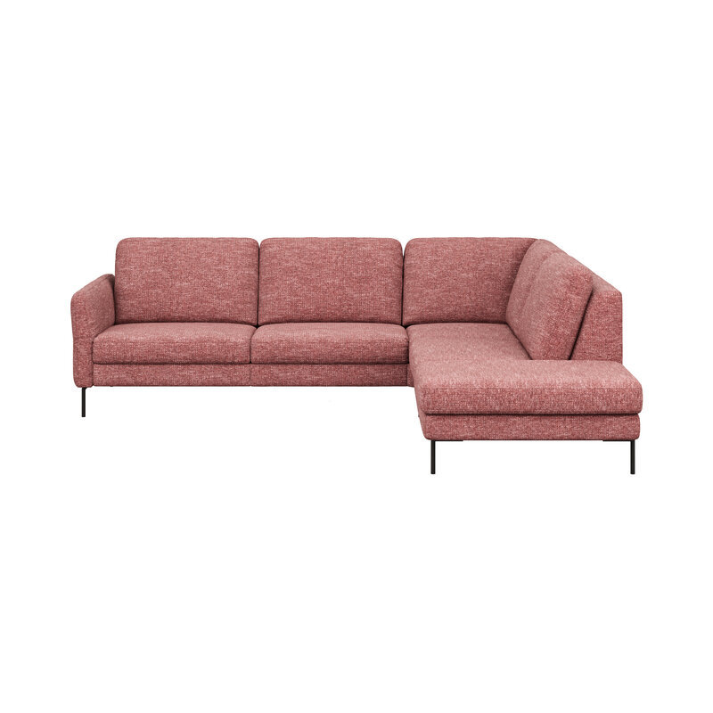 Ecksofa Enna - 3-Sitzer mit Ecke rechts, Stoff, Koralle