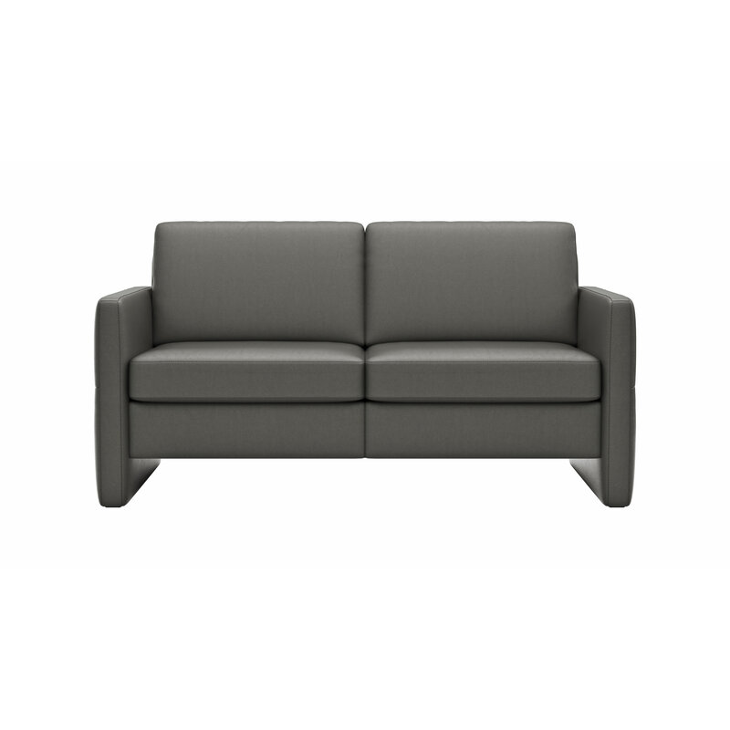 Sofa Arima N - 2-Sitzer, Leder, Anthrazit