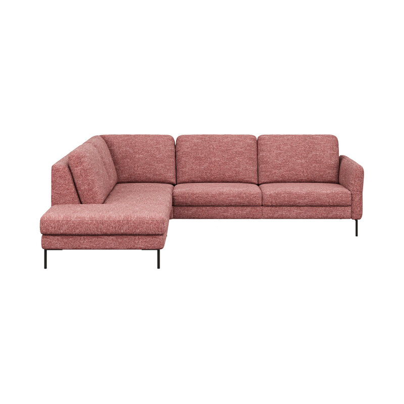 Ecksofa Enna - Ecke links mit 3-Sitzer inklusive Sitzvorzug (motorisch), Stoff, Koralle