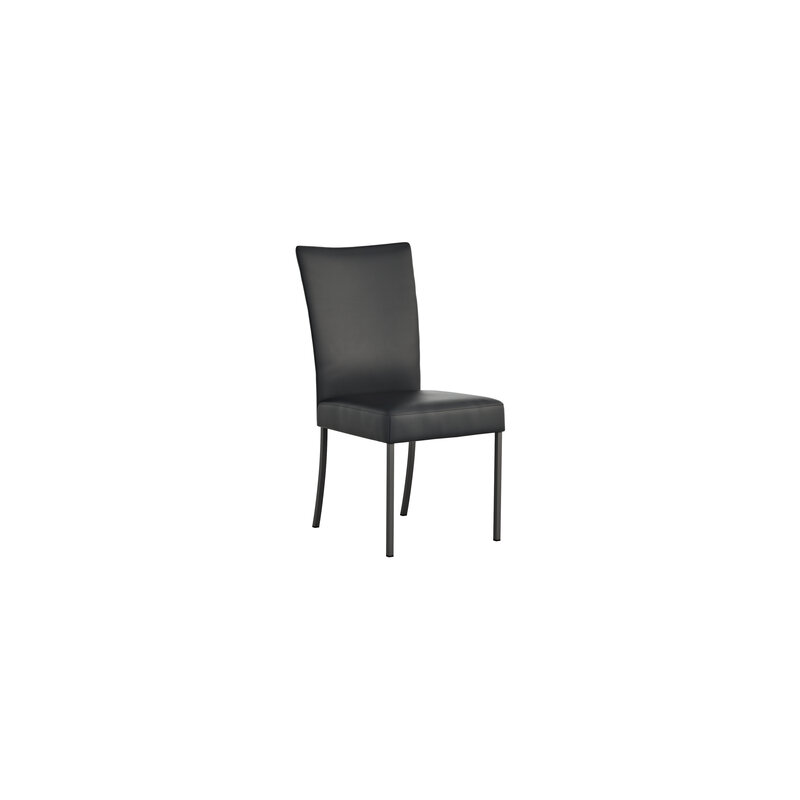 Stuhl Penthouse - Leder, Schwarz, 4 Fuß, Metall, Schwarz