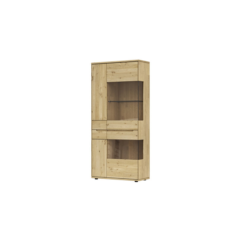 Vitrine Amora - Wildeiche massiv bianco