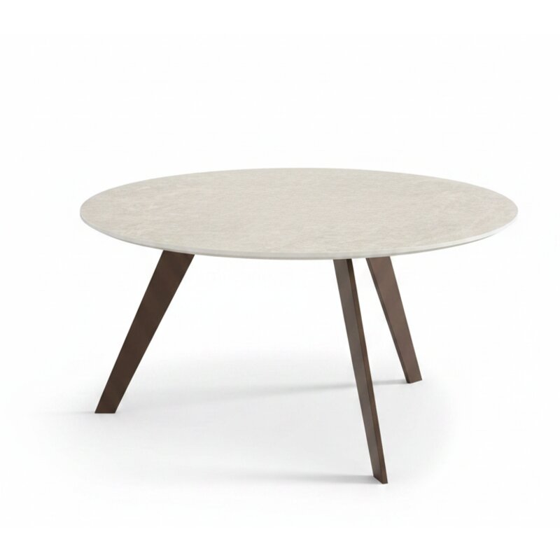 Couchtisch Oliva - LBH ca. 70x70x37 cm, HPL, Creme Natur