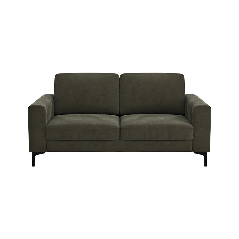Sofa Oviedo - 2-Sitzer, Stoff, Braungrün