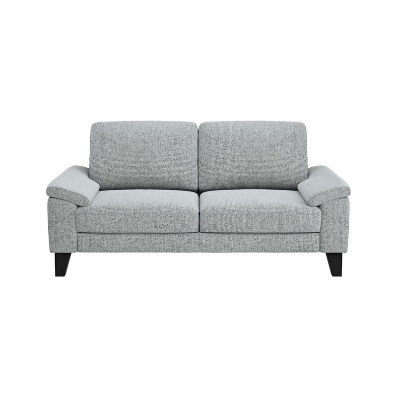 Sofa Oviedo - 2-Sitzer, keine Funktionen, Flachgewebe, Hellgrau