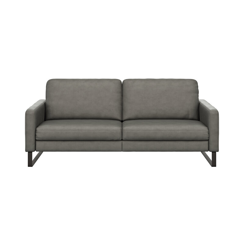 Sofa Enna - 3,5-Sitzer, Leder, Grau
