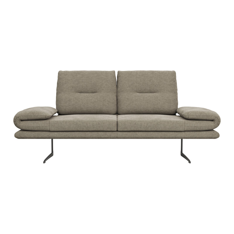 Sofa Lucero - 2,5-Sitzer inkl. Rückenlehne, Armlehne verstellbar und Drehsitz, Stoff, Olivgrün