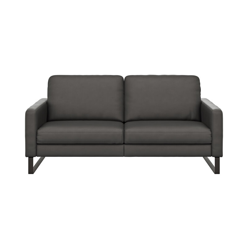 Sofa Enna - 3-Sitzer, Leder, Anthrazit