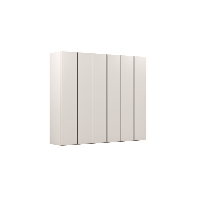 Drehtürenschrank Loretto - B ca. 280 cm, Gola, Lack matt, Perlmutt
