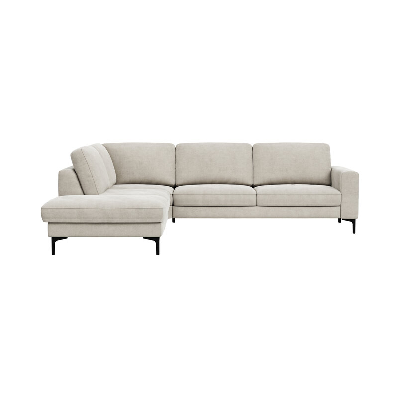 Ecksofa Oviedo - 2,5-Sitzer mit Ecke rechts, Stoff, Natur