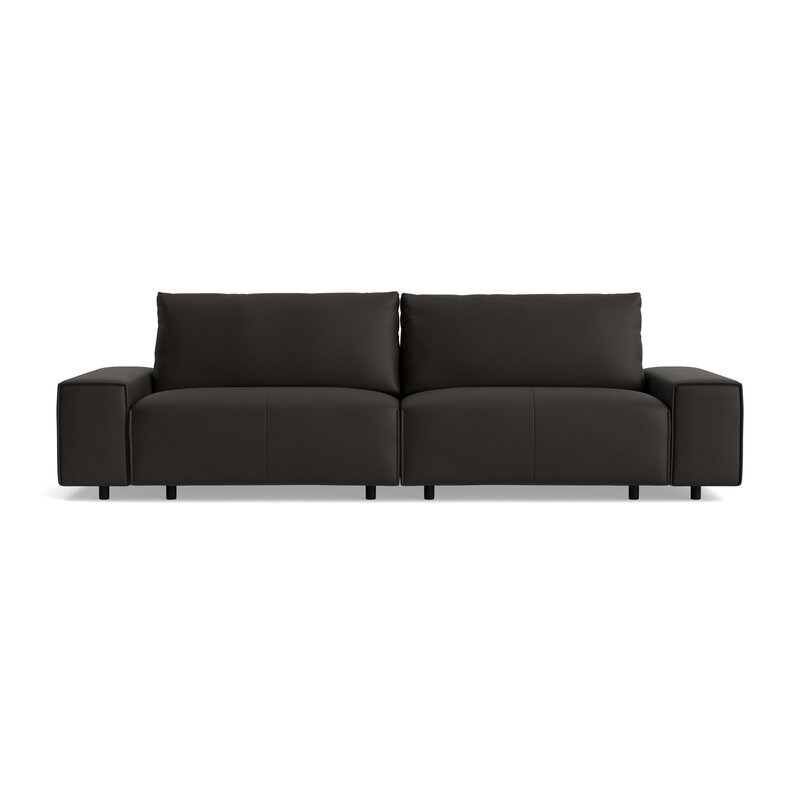 Sofa Sorano - 3-Sitzer, Leder, Schlamm