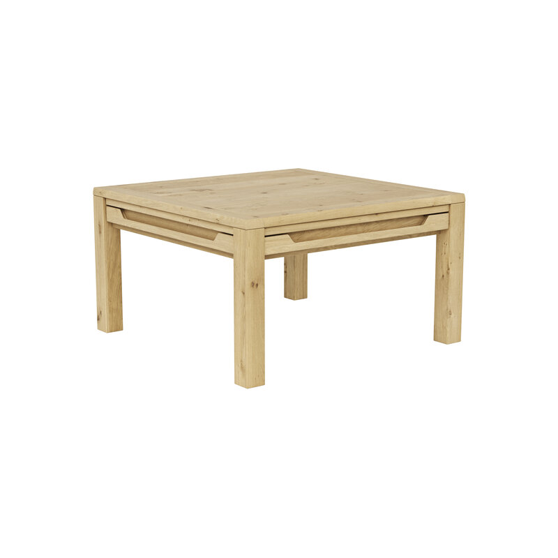 Couchtisch Amora - LBH ca. 80x80x45 cm, Wildeiche massiv bianco