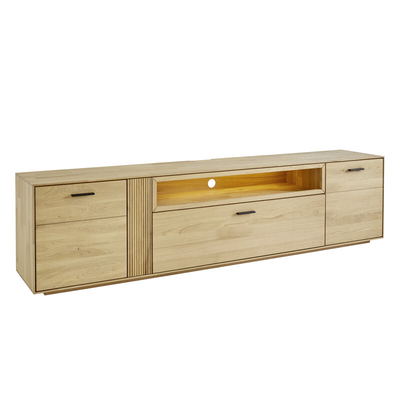 Lowboard Estana - inkl. Beleuchtung, Eiche massiv, legno