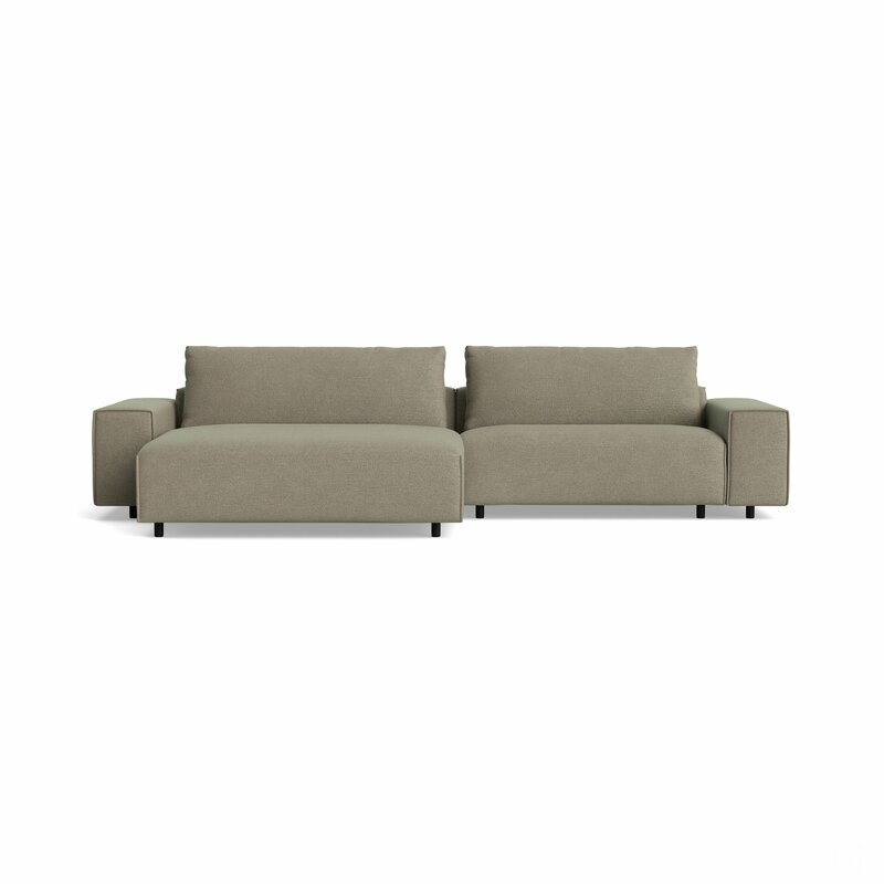 Ecksofa Sorano Plus - Longchair links - 1,75 Sitzer, Stoff, Graubeige