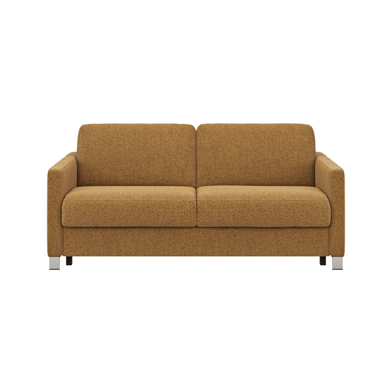 Sofa Nuoro - 2,5-Sitzer inkl. Schlaffunktion, Armlehne schmal, Stoff, Cognac