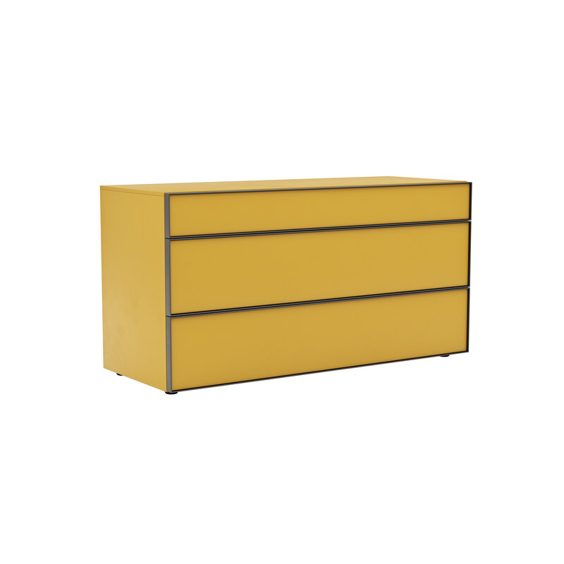 Kommode Loretto - BHT ca. 135x70x53 cm, Lack matt, Safrangelb