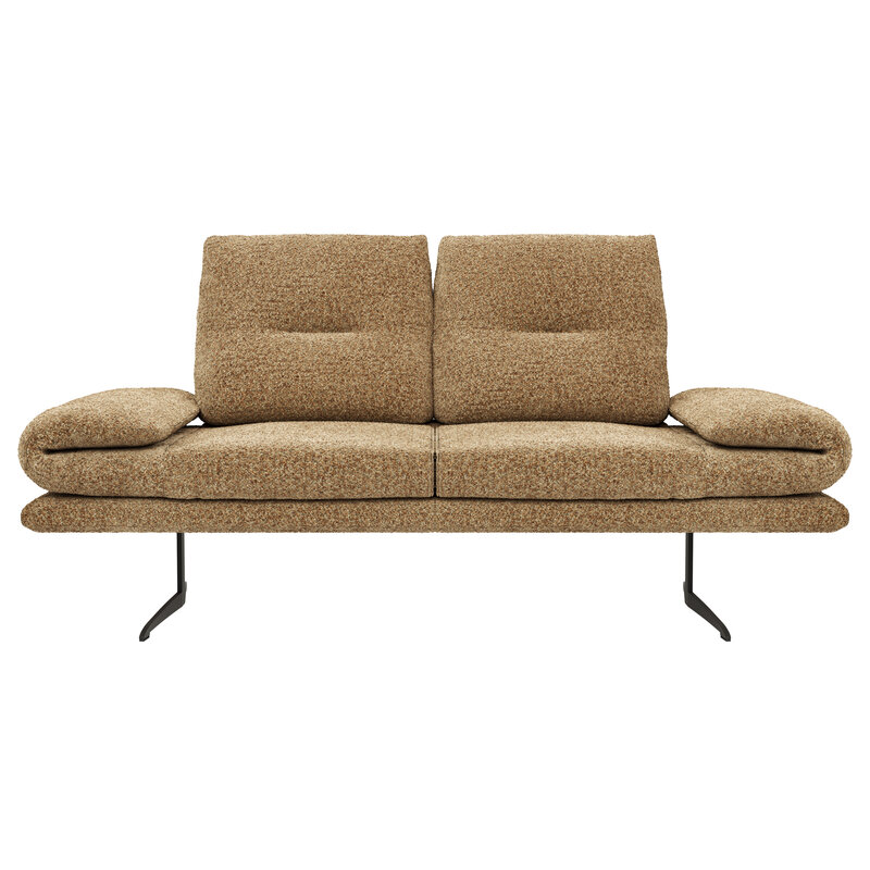 Sofa Lucero 2.0 - 2-Sitzer klein inkl. Rückenlehne, Stoff, Cognac
