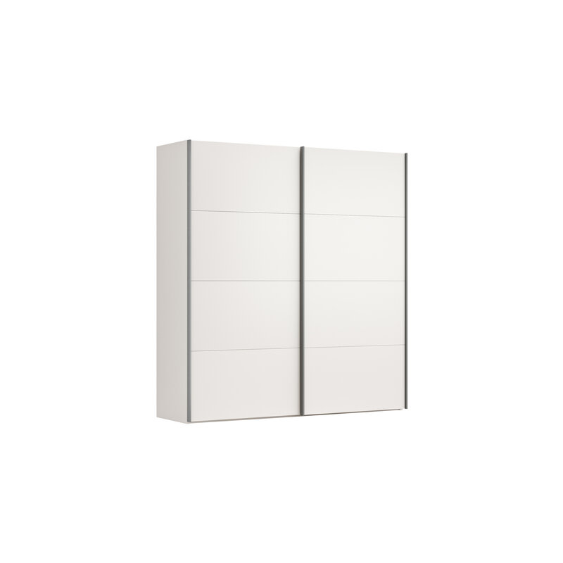 Schwebetürenschrank Viana - B ca. 212 cm, Lack, Weiß