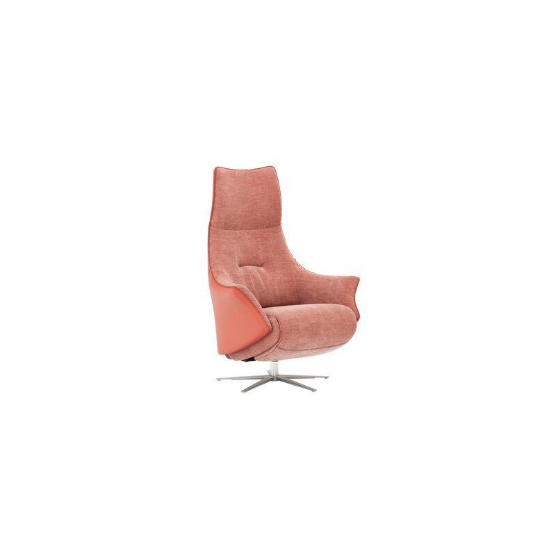 Relaxsessel Girona - inklusive motorischer Relaxfunktion, Stoff, Leder, Rose