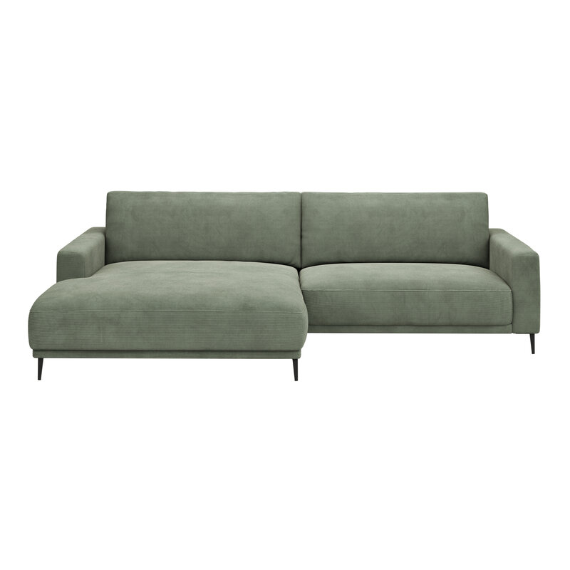 Ecksofa Solero 2.0 - Longchair groß mit 1,5-Sitzer rechts, Stoff, Olivgrün