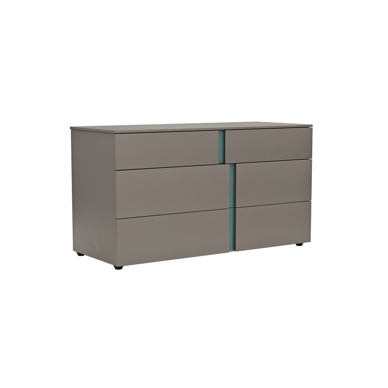 Kommode Loretto - BHT ca, 127x70x51 cm, Lack matt, Steingrau