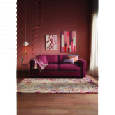 Sofa Lumaria - 3-Sitzer mit Schlaffunktion, Stoff, Bordeaux
