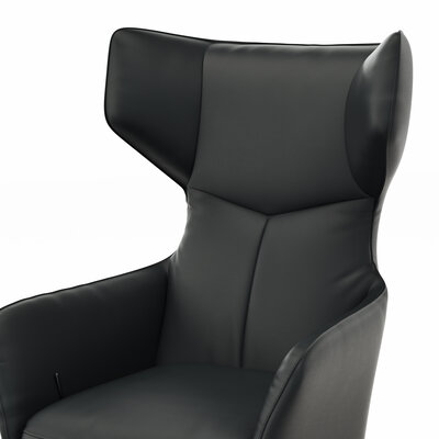 Sessel Noto Relax II - Rückenlehne verstellbar, Leder, schwarz