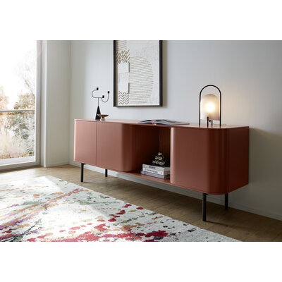 Sideboard Satola - Lack matt, Rotbraun