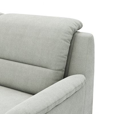 Ecksofa Cornella Plus - Ecke und Abschlussteil mit 2-Sitzer rechts, Stoff, Granit