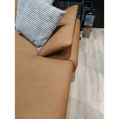 Ecksofa Collina - 2,5-Sitzer, Longchair rechts, Leder, Cognac