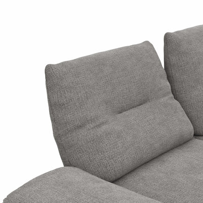 Ecksofa Lucero - 2-Sitzer mit Longchair rechts, Stoff, Grau