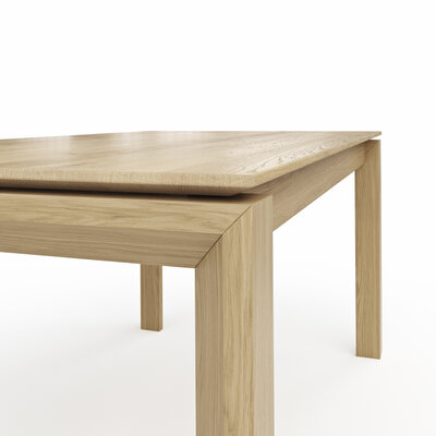 Esstisch 5000 - LB ca. 140x90 cm, Eiche massiv, Bianco