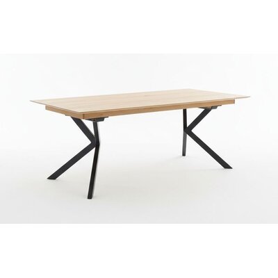 Esstisch 3110 - LB ca. 220x100 cm, beidseitig ausziehbar, Asteiche massiv, Bianco 1291433310