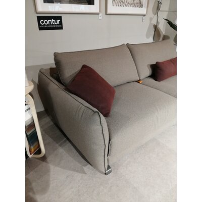 Sofa Fiolina - 3-Sitzer inkl. Schlaffunktion, Stoff, Hellgrau