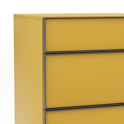 Kommode Loretto - BHT ca. 60x115x53 cm, Lack matt, Safrangelb