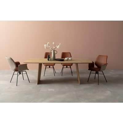 Armlehnstuhl Penthouse -  Leder, Kupfer, Stoff, Beige-Kupfer, Drehbar