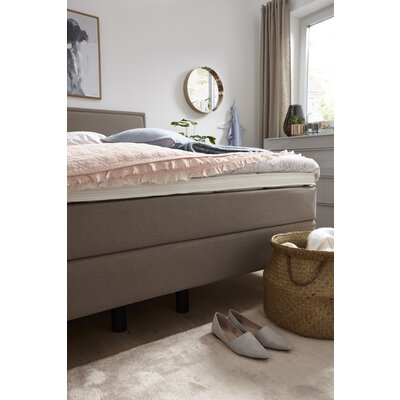 Boxspringbett Valencia - Liegefläche ca. 160x200 cm, Stoff, Mauve