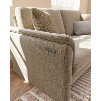 Sofa Gomera - 2,5-Sitzer inkl. Relaxfunktion motorisch, Stoff, Graubeige