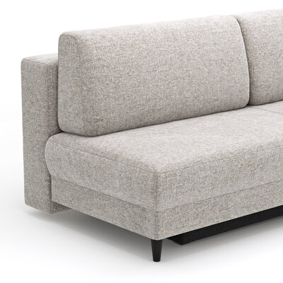Schlafsofa Salema - 3-Sitzer mit Schlaffunktion (Liegefläche ca. 140x200 cm), Stoff, Kiesel