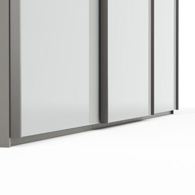 Schwebetürenschrank Marbella - B ca. 300 cm, Glas, Weiß