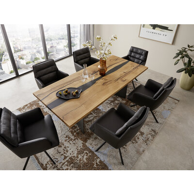 Esstisch Nera - LB ca. 220x110 cm, Asteiche massiv, Epoxy
