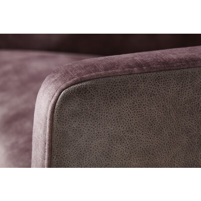 Sessel Matina - Größe M, Leder&Stoff, Dunkelbraun, Mauve