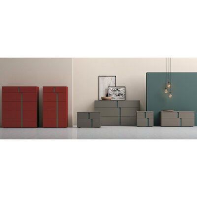Kommode Loretto - BHT ca. 127x70x51 cm, Lack matt, Bordeaux