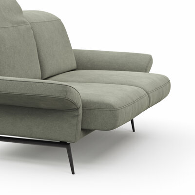 Sofa Estrela 2.0 - 2-Sitzer inkl. Kopfteil-/Armteilverstellung und Sitzvorzug (motorisch), Stoff, Limone