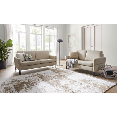 Sofa Arima N - 2,5-Sitzer inkl. Armlehne klappbar, Leder, Champagner