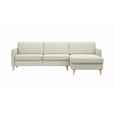 Ecksofa Arima N - 2,5-Sitzer mit Longchair rechts, Stoff, Creme 9151293
