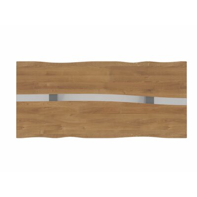 Esstisch Nera - inkl. natürliche Baumkante, LB ca. 220x110 cm, Asteiche massiv, Epoxy, Grau