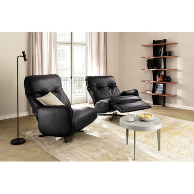 Loungesessel Lovere - Leder, Schwarz, Armlehne links