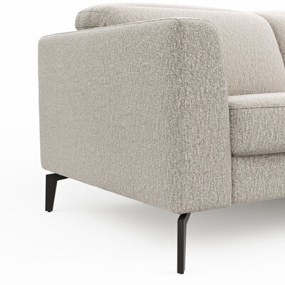 Ecksofa Rafaela 2.0 - 2,5-Sitzer mit Longchair rechts inkl. Sitzvorzug, Kopteilverstellung motorisch und Relaxfunktion motorisch im Longchair, Stoff, Champagner